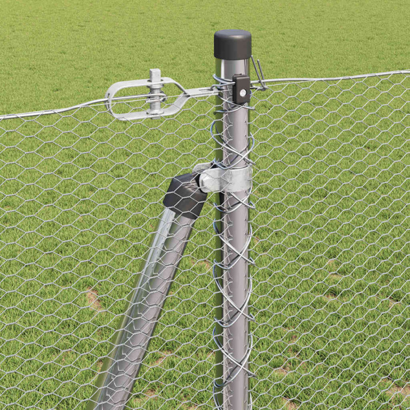 Słupek ogrodzeniowy. Srebrny 50 x 1,2 m (siatka 13 mm) Stal