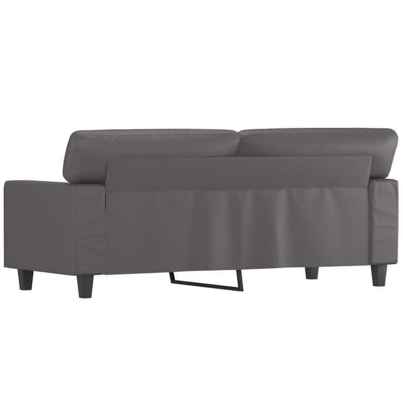 2-osobowa sofa, szary, 140 cm, sztuczna skóra