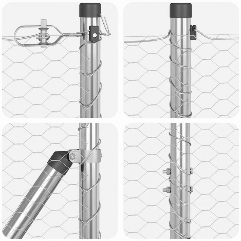 Słupek ogrodzeniowy. Srebrny 50 x 1,2 m (siatka 36 mm) Stal