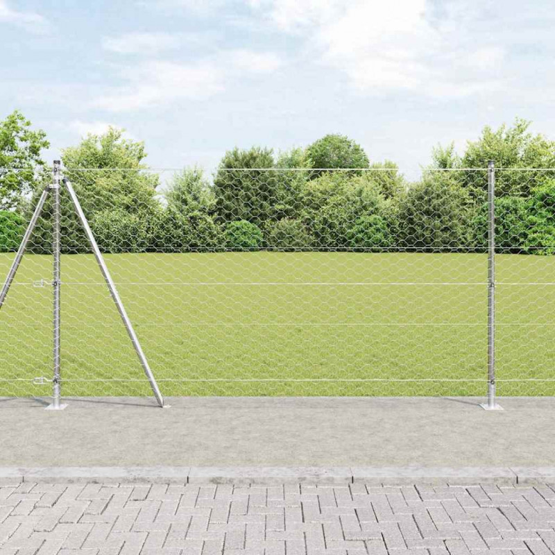 Słupek ogrodzeniowy. Srebrny 50 x 1,2 m (siatka 50 mm) Stal