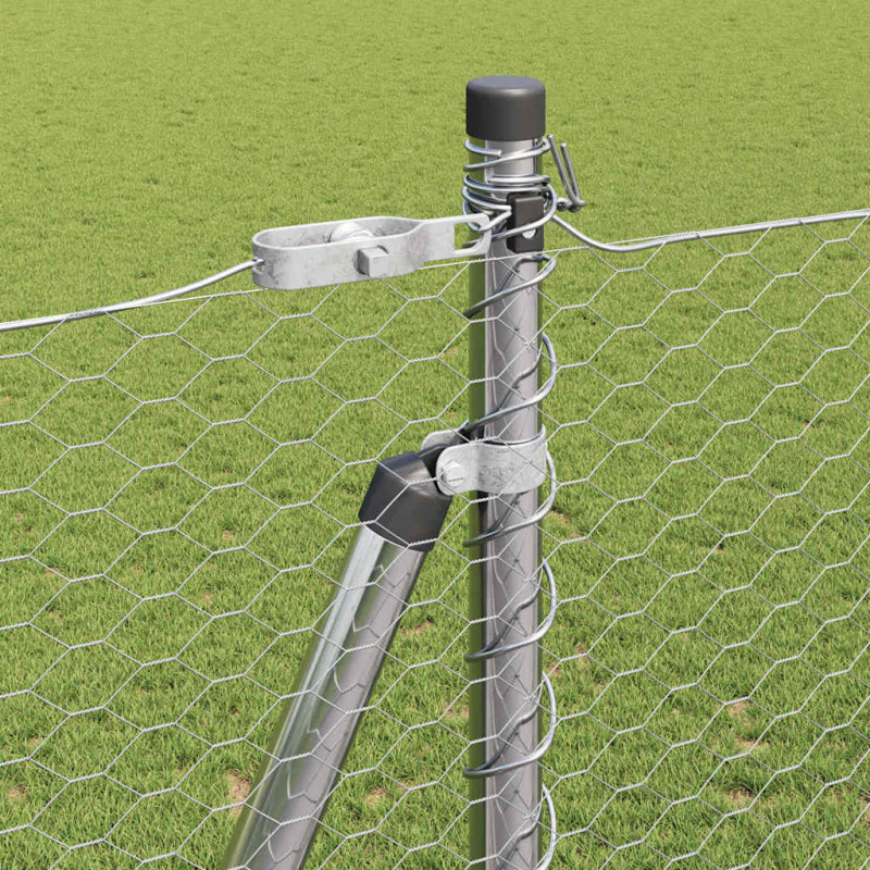 Słupek ogrodzeniowy. Srebrny 50 x 1,5 m (siatka 25 mm) Stal