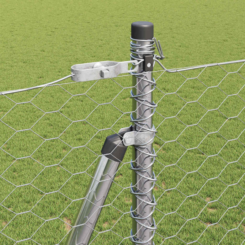 Słupek ogrodzeniowy. Srebrny 50 x 1,6 m (siatka 36 mm) Stal