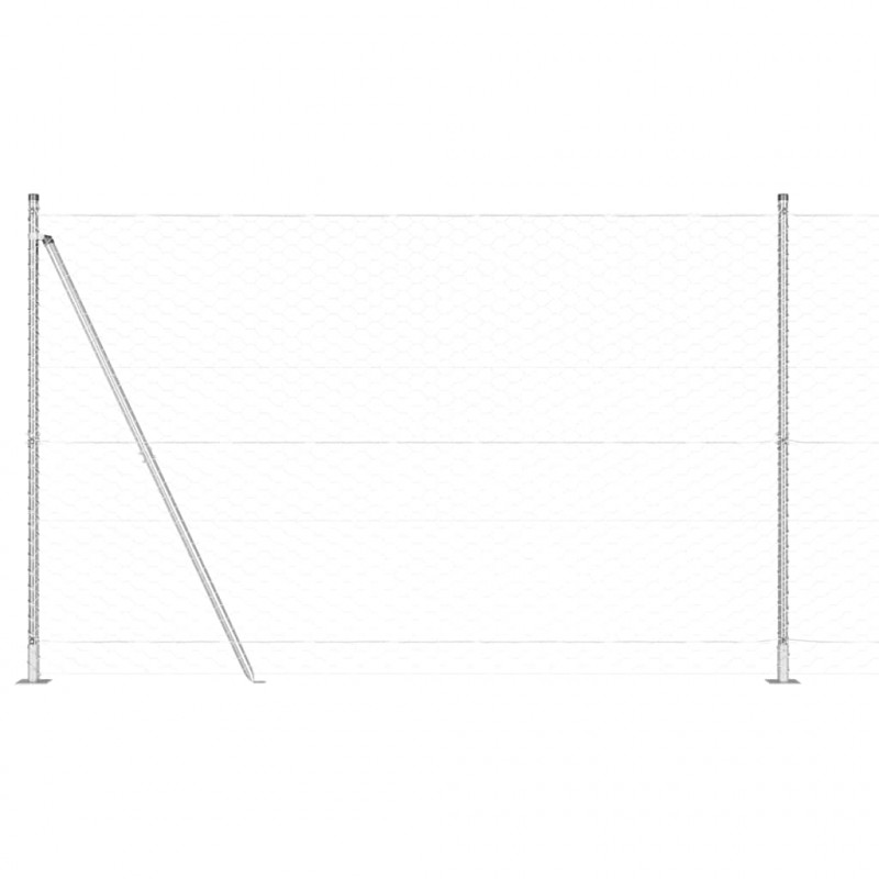 Słupek ogrodzeniowy. Srebrny 50 x 1,6 m (siatka 50 mm) Stal