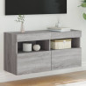 Ścienna szafka TV, z LED, szary dąb sonoma, 80x30x40 cm