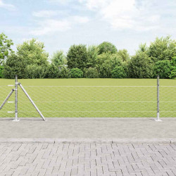 Słupek ogrodzeniowy. Srebrny 100 x 0,4 m (siatka 50 mm) Stal