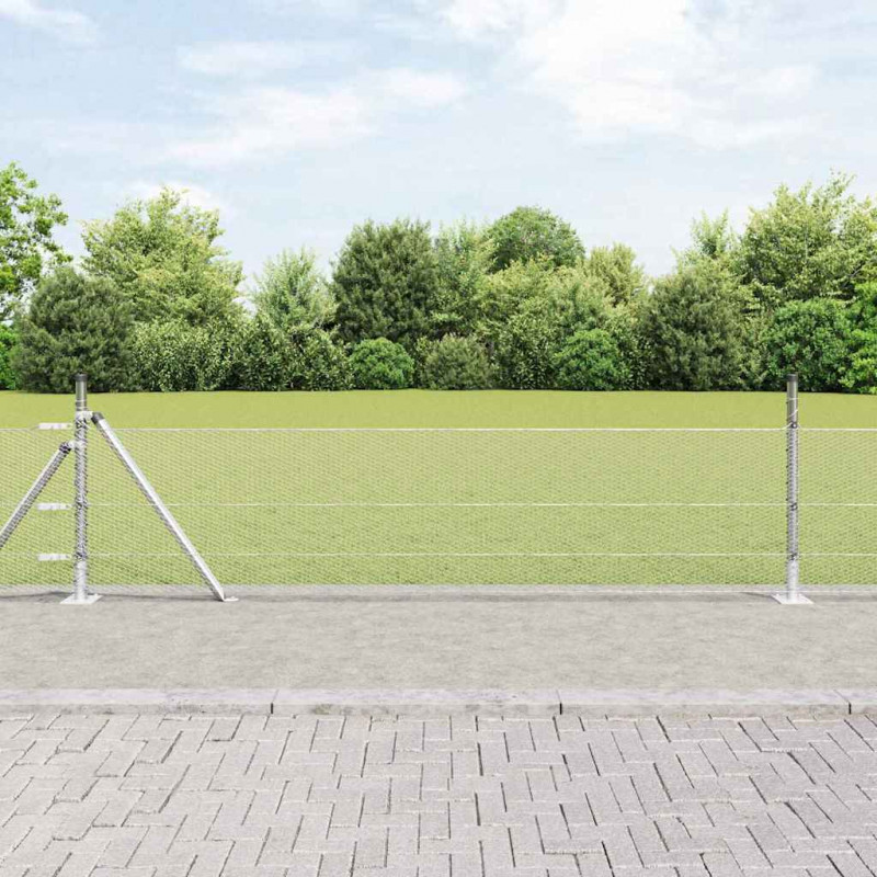 Słupek ogrodzeniowy. Srebrny 100 x 0,5 m (siatka 13 mm) Stal