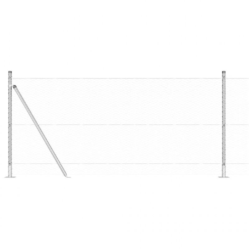 Słupek ogrodzeniowy. Srebrny 100 x 0,8 m (siatka 25 mm) Stal