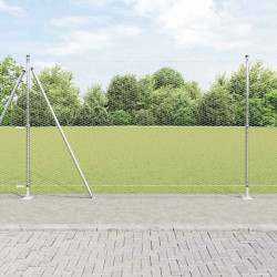 Słupek ogrodzeniowy. Srebrny 100 x 1,4 m (siatka 25 mm) Stal