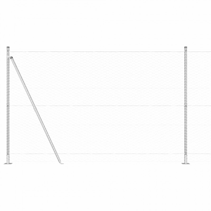Słupek ogrodzeniowy. Srebrny 100 x 1,4 m (siatka 36 mm) Stal