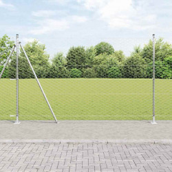 Słupek ogrodzeniowy. Srebrny 100 x 1,4 m (siatka 50 mm) Stal
