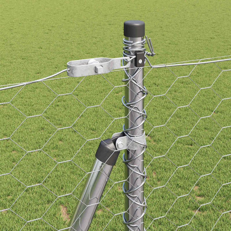 Słupek ogrodzeniowy. Srebrny 100 x 1,5 m (siatka 50 mm) Stal