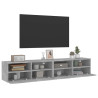 Ścienne szafki TV, 2 szt., szarość betonu, 80x30x30 cm