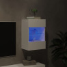 Ścienna szafka TV z LED, biała, 40x30x60,5 cm