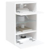 Ścienna szafka TV z LED, biała, 40x30x60,5 cm