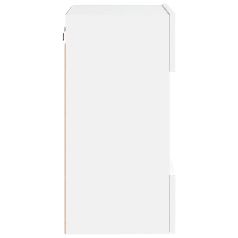 Ścienna szafka TV z LED, biała, 40x30x60,5 cm