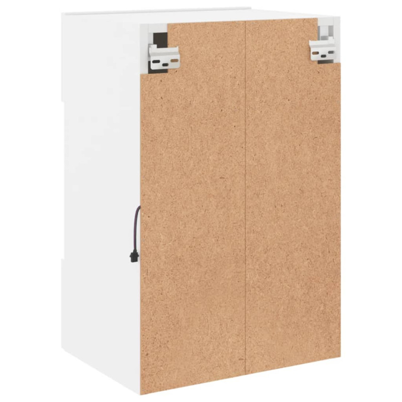 Ścienna szafka TV z LED, biała, 40x30x60,5 cm