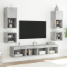 Ścienna szafka TV z LED, szarość betonu, 30x28,5x30 cm