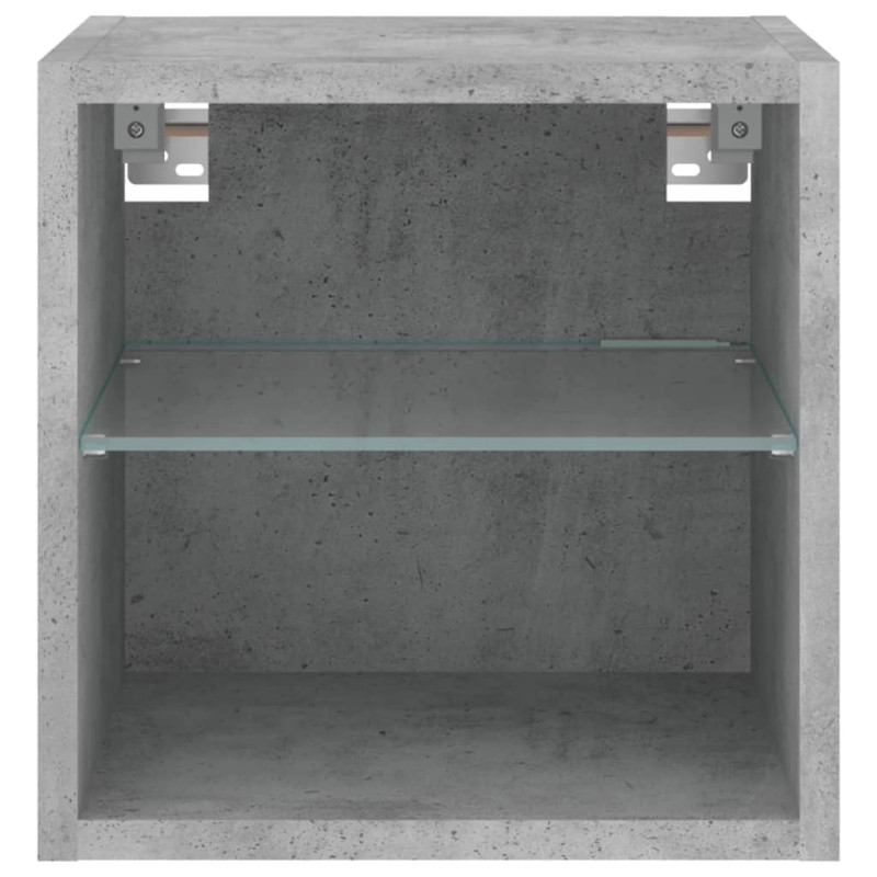 Ścienna szafka TV z LED, szarość betonu, 30x28,5x30 cm