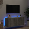 Ścienna szafka TV z LED, szary dąb sonoma, 100x35x41 cm