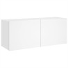 Ścienna szafka TV z LED, biała, 100x35x41 cm