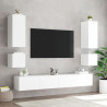 Ścienna szafka TV z LED, biała, 100x35x41 cm