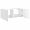 Ścienna szafka TV z LED, biała, 100x35x41 cm