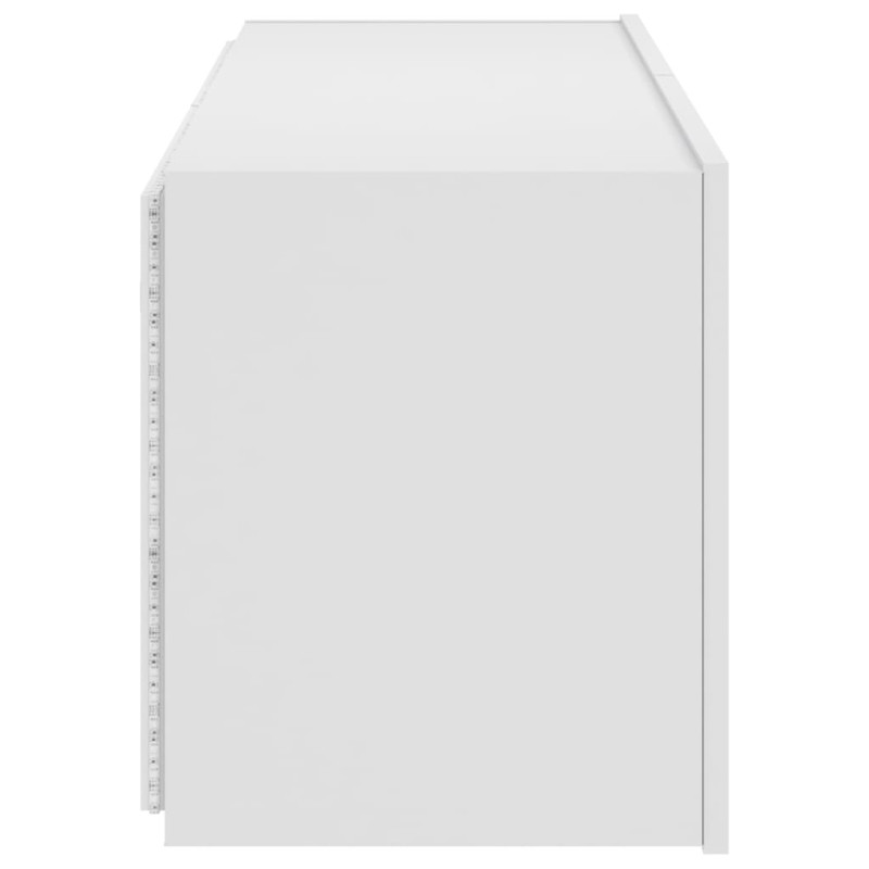Ścienna szafka TV z LED, biała, 100x35x41 cm