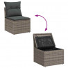 Zestaw Sof na Ogród 9 pcs Szary Polirattan, stal i szkło