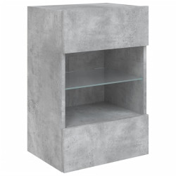 Ścienna szafka TV z LED, szarość betonu, 40x30x60,5 cm