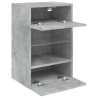 Ścienna szafka TV z LED, szarość betonu, 40x30x60,5 cm