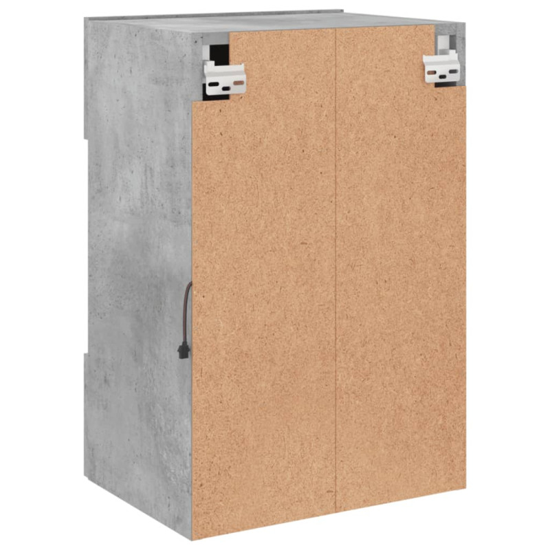 Ścienna szafka TV z LED, szarość betonu, 40x30x60,5 cm
