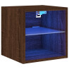 Ścienna szafka TV z LED, brązowy dąb, 30x28,5x30 cm