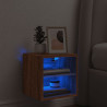 Ścienna szafka TV z LED, brązowy dąb, 30x28,5x30 cm