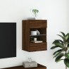 Ścienna szafka TV z LED, brązowy dąb, 40x30x60,5 cm