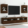Ścienna szafka TV z LED, brązowy dąb, 40x30x60,5 cm