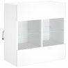 Ścienna szafka TV z LED, biała, 58,5x30x60,5 cm