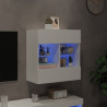 Ścienna szafka TV z LED, biała, 58,5x30x60,5 cm