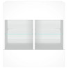 Ścienna szafka TV z LED, biała, 58,5x30x60,5 cm
