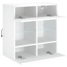 Ścienna szafka TV z LED, biała, 58,5x30x60,5 cm