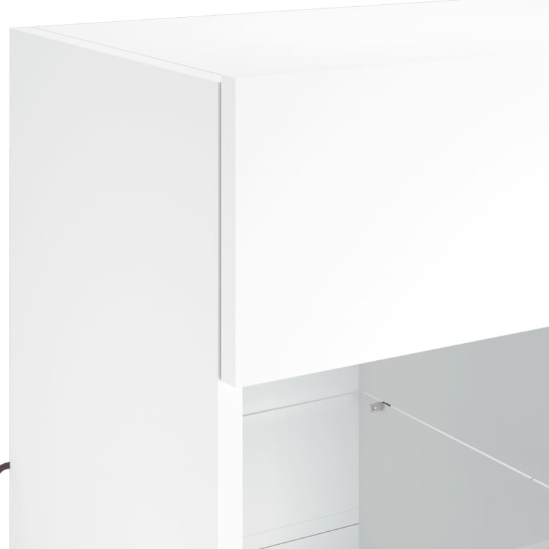 Ścienna szafka TV z LED, biała, 58,5x30x60,5 cm