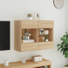 Ścienna szafka TV z LED, dąb sonoma, 78,5x30x60,5 cm