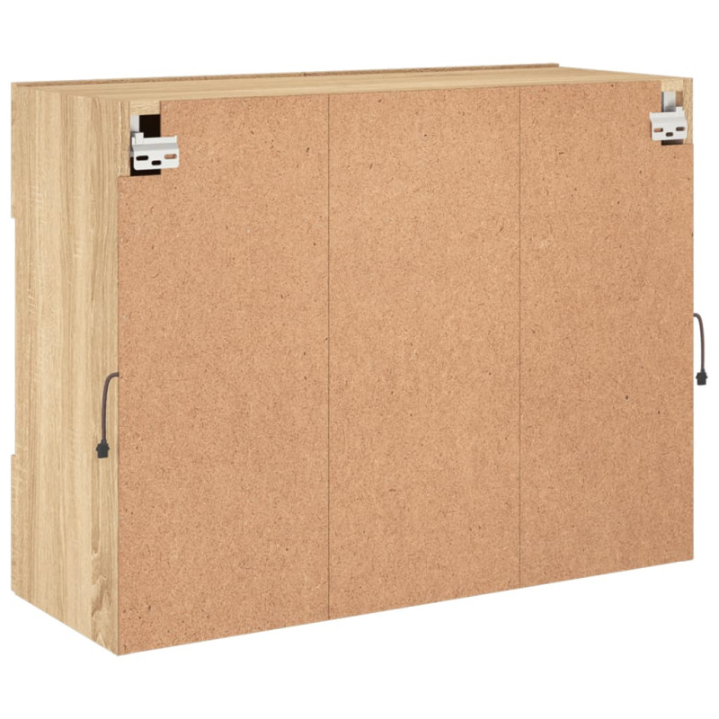 Ścienna szafka TV z LED, dąb sonoma, 78,5x30x60,5 cm