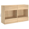 Ścienna szafka TV z LED, dąb sonoma, 98,5x30x60,5 cm
