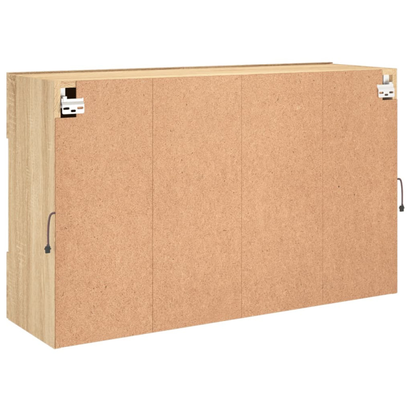 Ścienna szafka TV z LED, dąb sonoma, 98,5x30x60,5 cm
