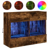Ścienna szafka TV z LED, przydymiony dąb, 78,5x30x60,5 cm