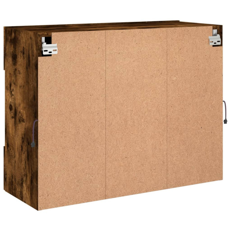 Ścienna szafka TV z LED, przydymiony dąb, 78,5x30x60,5 cm