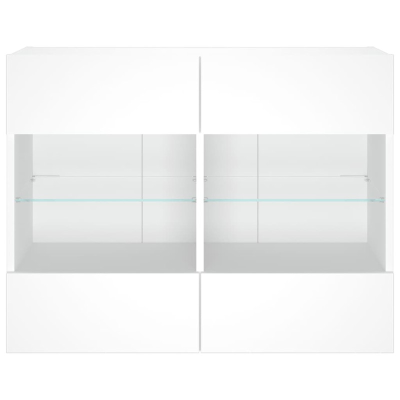 Ścienna szafka TV z LED, biała, 78,5x30x60,5 cm