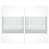 Ścienna szafka TV z LED, biała, 78,5x30x60,5 cm
