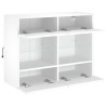 Ścienna szafka TV z LED, biała, 78,5x30x60,5 cm