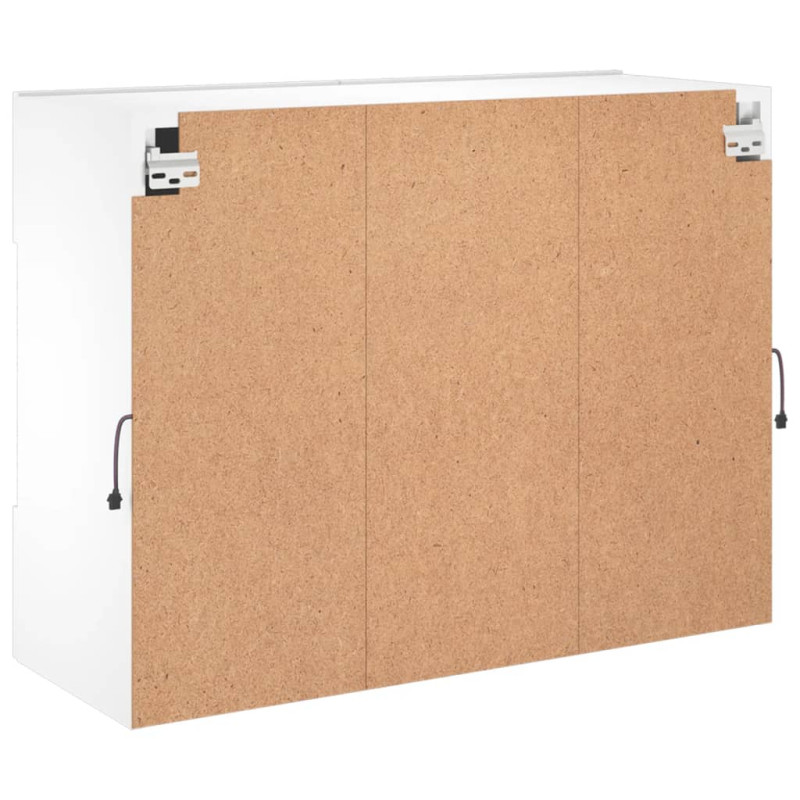 Ścienna szafka TV z LED, biała, 78,5x30x60,5 cm